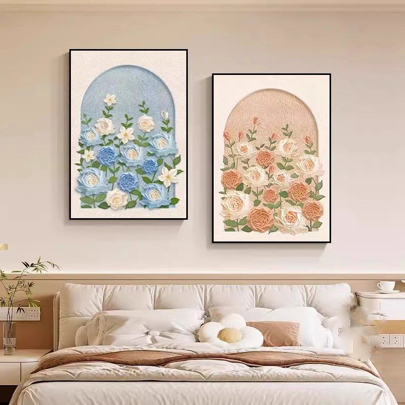 中古风客厅装饰画法式复古卧室壁画玫瑰小众奶油风沙发背景墙挂画,家居饰品,现代装饰画,淘宝优惠券,粉丝福利购,淘宝优惠卷