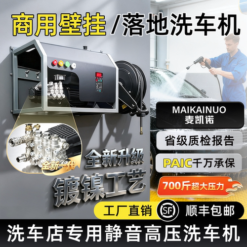 洗车机商用220V高压洗车店专用壁挂式清洗机洗车机高压水枪大功率