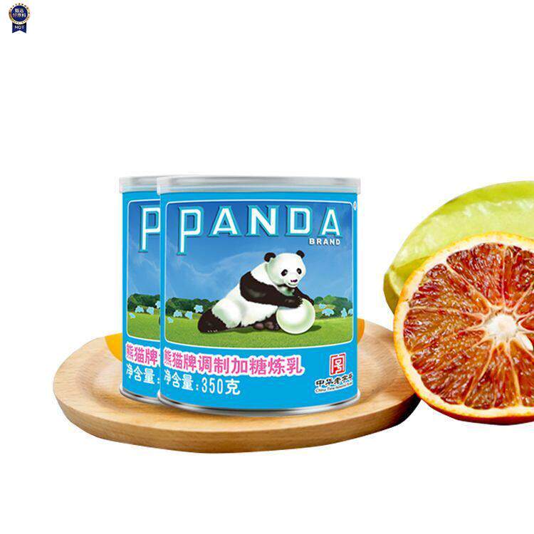$熊猫牌甜炼乳炼奶350g罐装涂抹面蛋挞早餐点咖啡烘焙刨冰经典