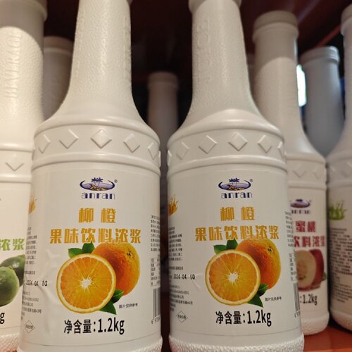 安然果酱果乐多柳橙浓缩果汁1.2kg奶茶店专用12瓶更优惠划算橙子