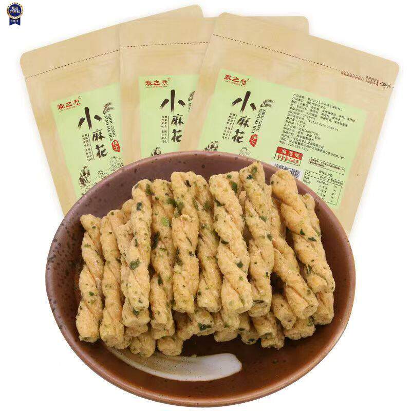 新日期秦之恋手工小麻花128g*4袋多口味网红香酥麻花休闲充饥夜宵