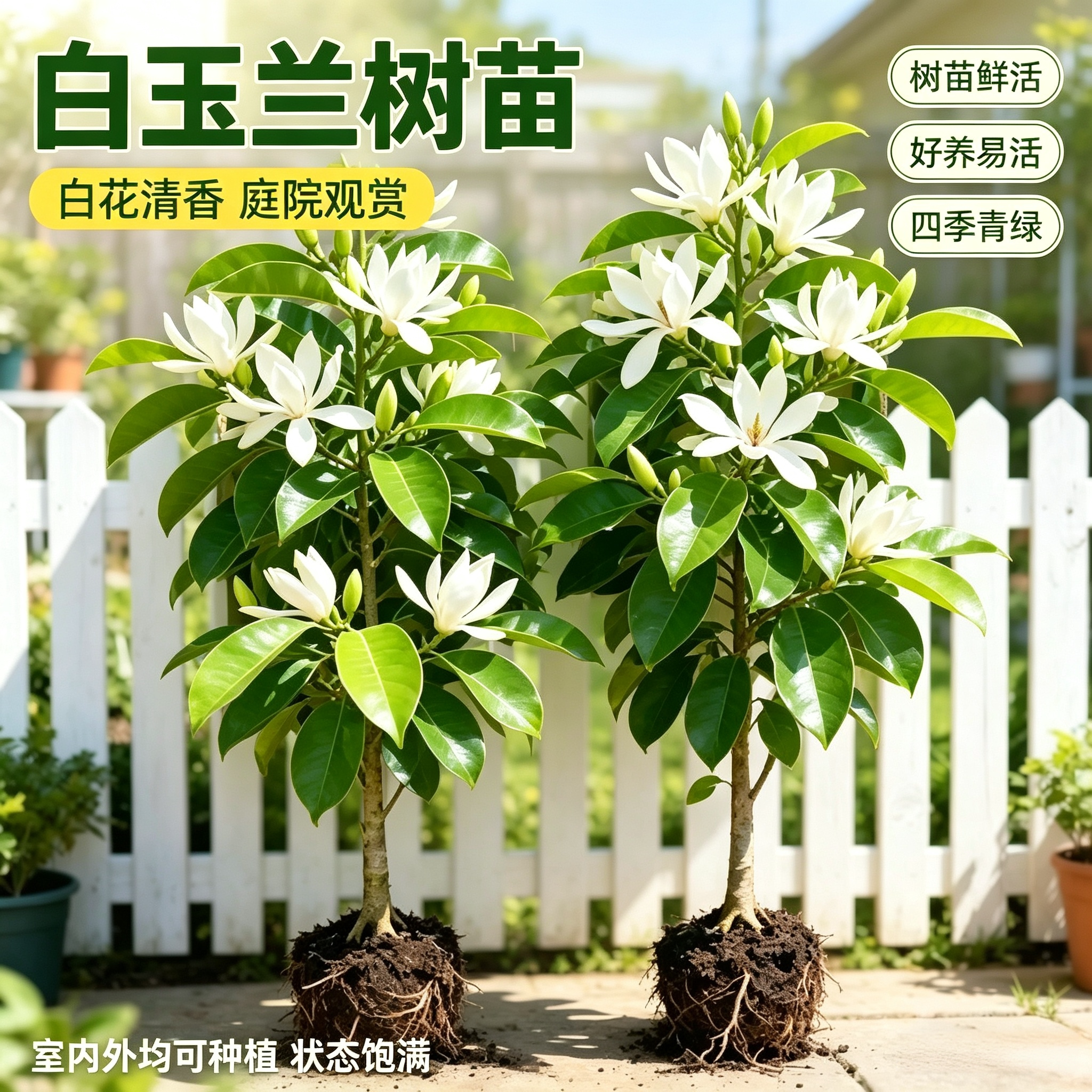 白玉兰黄角兰盆栽带苞老桩