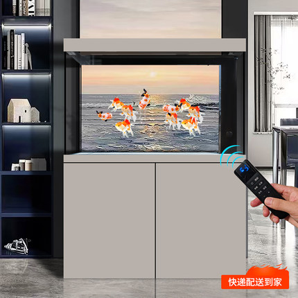 御品空间2026新款鱼缸客厅底滤超白免换水水族箱落地家用造景鱼缸