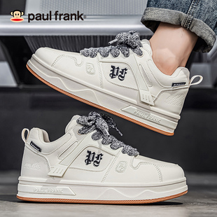 大嘴猴男鞋潮牌高级感休闲板鞋2025新款增高厚底小白鞋秋季面包鞋