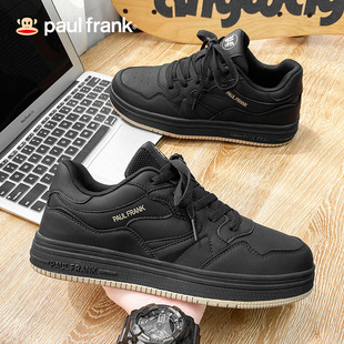 大嘴猴鞋子男潮鞋加绒加厚黑色厚底休闲板鞋2025新款冬季保暖棉鞋