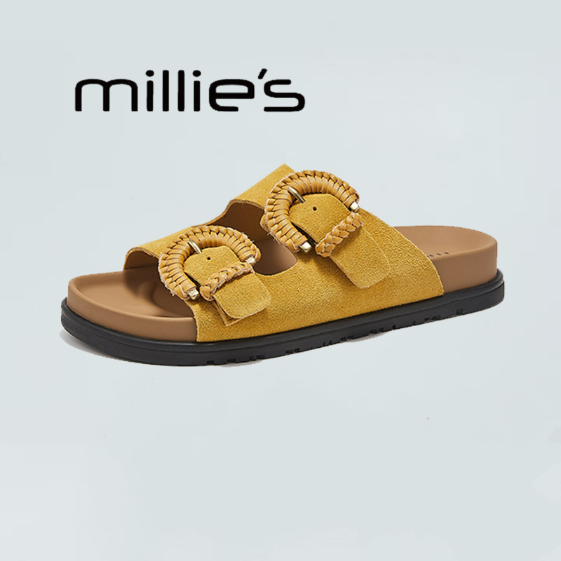MILLIE'S/妙丽一字拖平底拖鞋