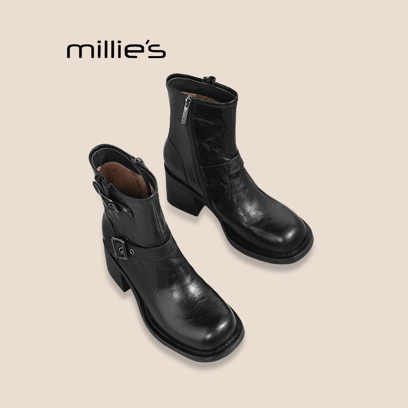 MILLIE'S妙丽侧拉链时装靴巨好看