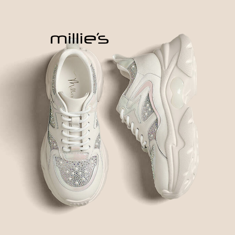 MILLIE'S/妙丽真皮厚底老爹鞋