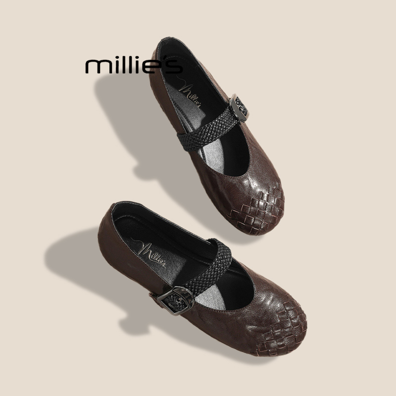 MILLIE'S/妙丽真皮平底鞋婚鞋
