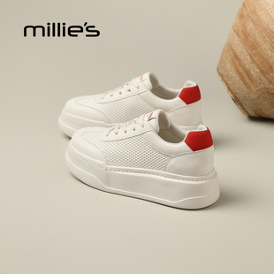 厚底小白鞋 妙丽韩版 女春季 透气轻便百搭时尚 MILLIE 休闲板鞋