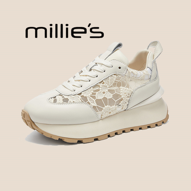 MILLIE'S/妙丽圆头厚底低帮鞋
