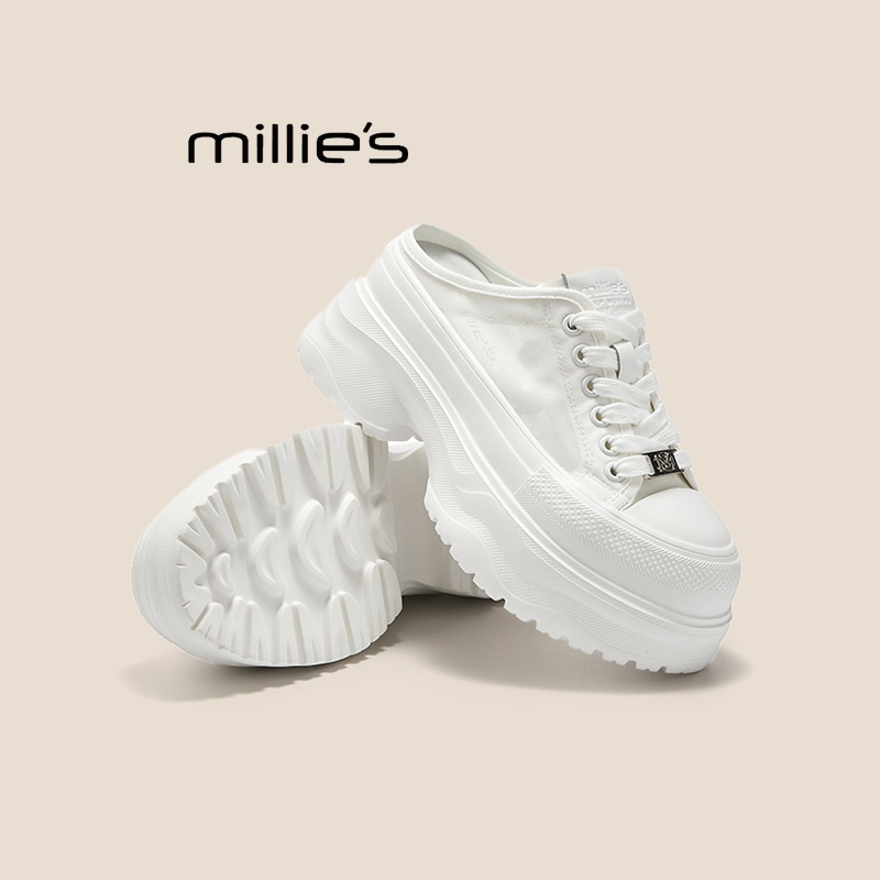 MILLIE'S/妙丽厚底增高拖鞋女