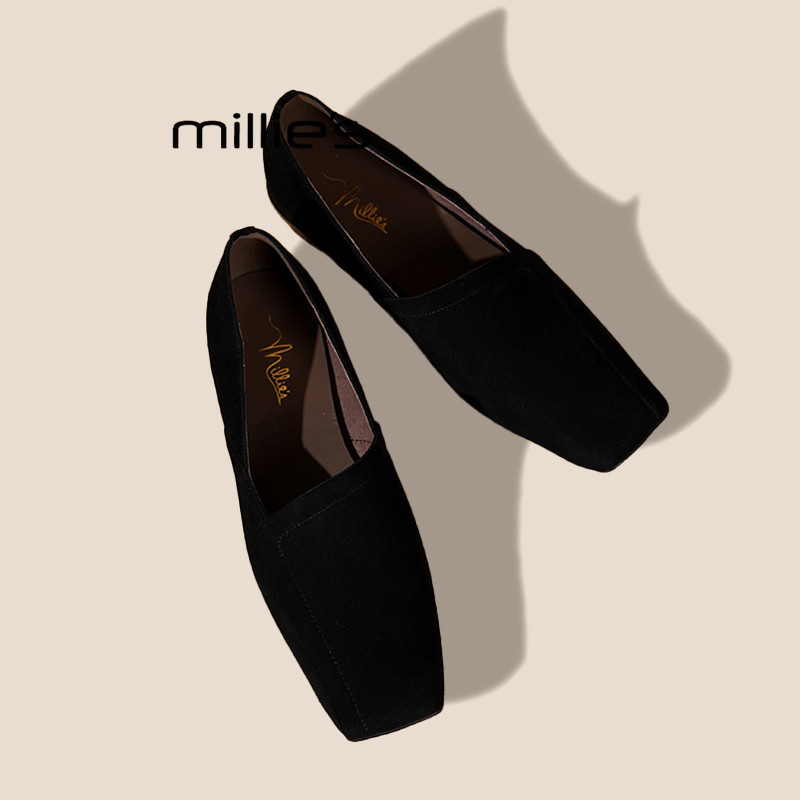 MILLIE'S/妙丽真皮乐福鞋