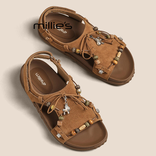 MILLIE'S/妙丽度假风平底凉鞋