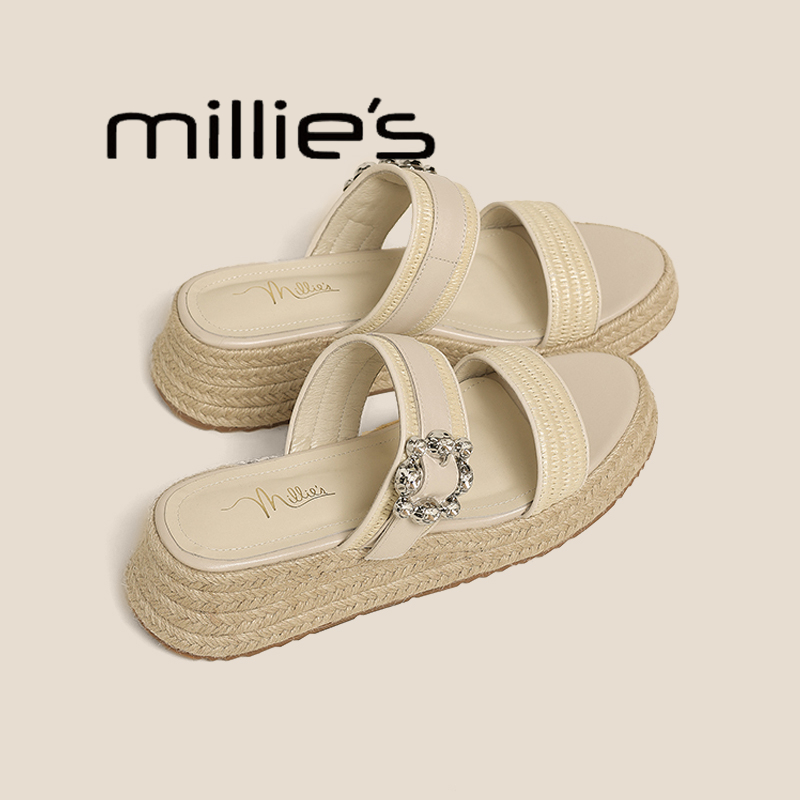 MILLIE'S/妙丽厚底渔夫拖鞋女