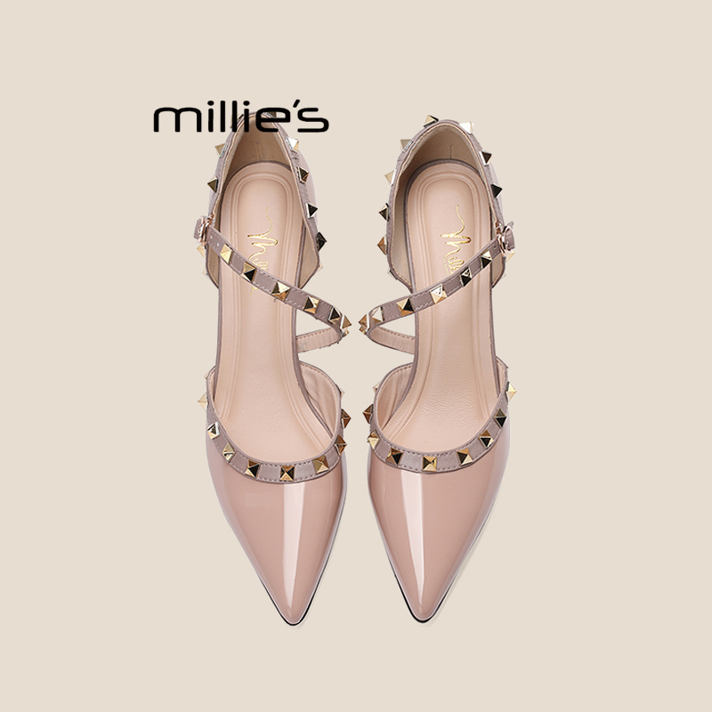 MILLIE'S/妙丽裸色高跟鞋婚鞋