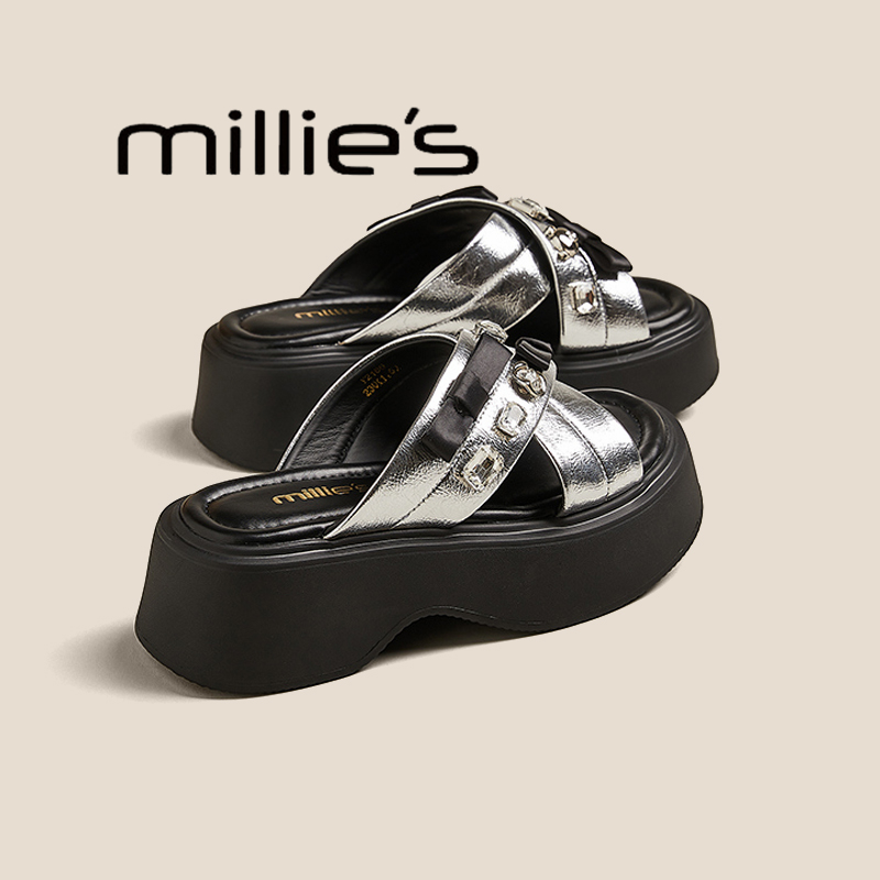 MILLIE'S/妙丽厚底外穿拖鞋女