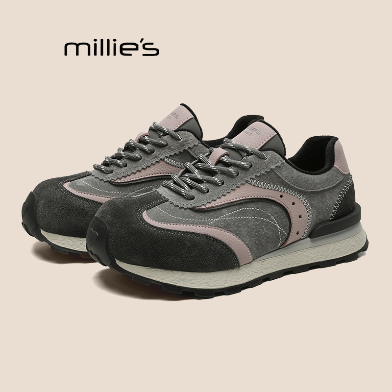 MILLIE'S妙丽真皮阿甘鞋女巨好看