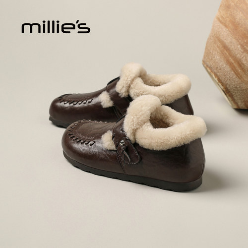 MILLIE'S/妙丽真皮复古勃肯鞋