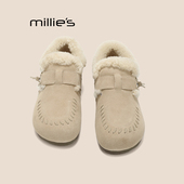 外穿包头毛毛拖鞋 MILLIE 雪地靴Z 女冬季 加厚棉鞋 妙丽加绒勃肯鞋