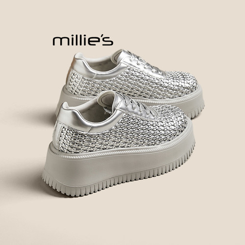 MILLIE'S/妙丽厚底小白鞋女婚鞋