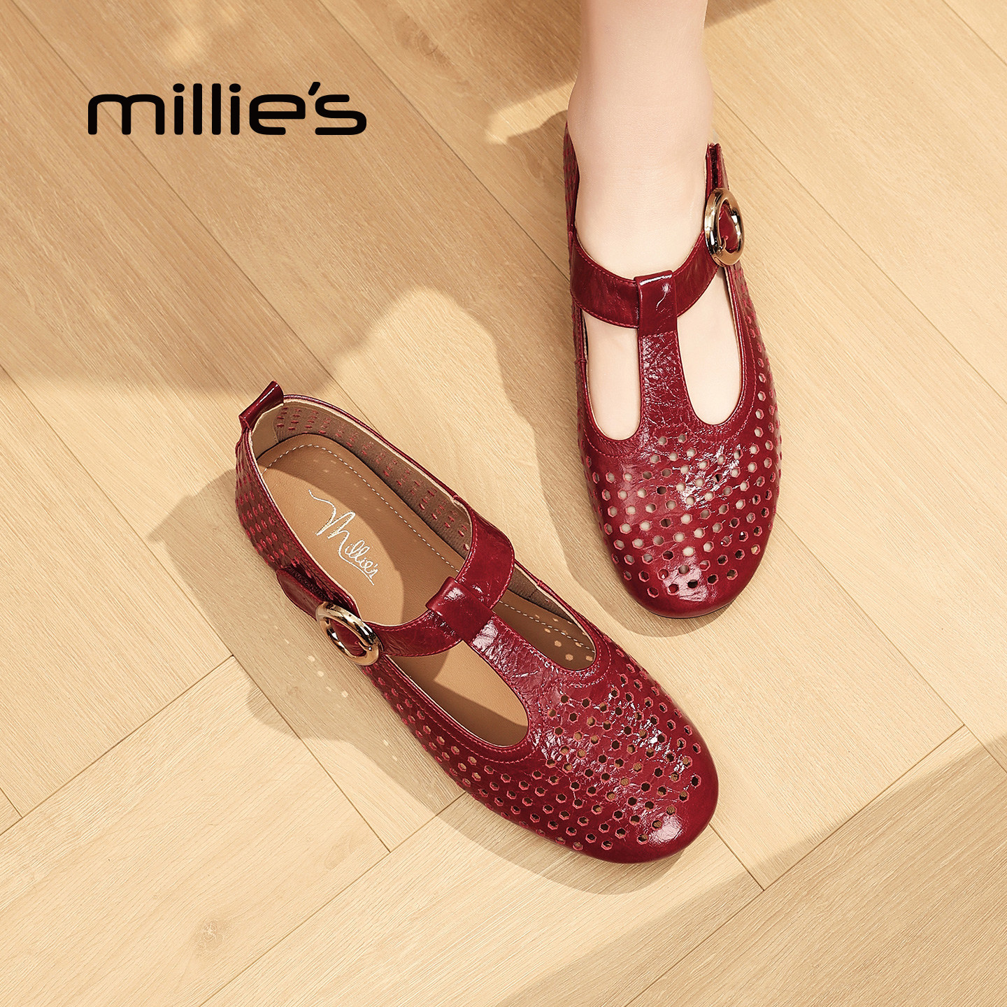 MILLIE'S/妙丽软底镂空芭蕾舞鞋