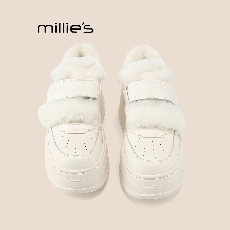 妙丽真皮厚底小白鞋巨好看