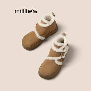 新款 妙丽复古外穿雪地靴女2025冬季 加绒保暖短靴棉靴子 MILLIE