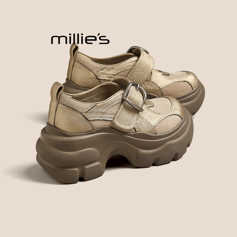 MILLIE'S妙丽厚底玛丽珍鞋女2026春季魔术贴增高休闲百搭单鞋Q,女鞋,婚鞋,淘宝优惠券,粉丝福利购,淘宝优惠卷