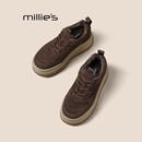 厚底休闲板鞋 MILLIE 轻便发泡底单鞋 妙丽真皮网面秋冬新款 舒适Z