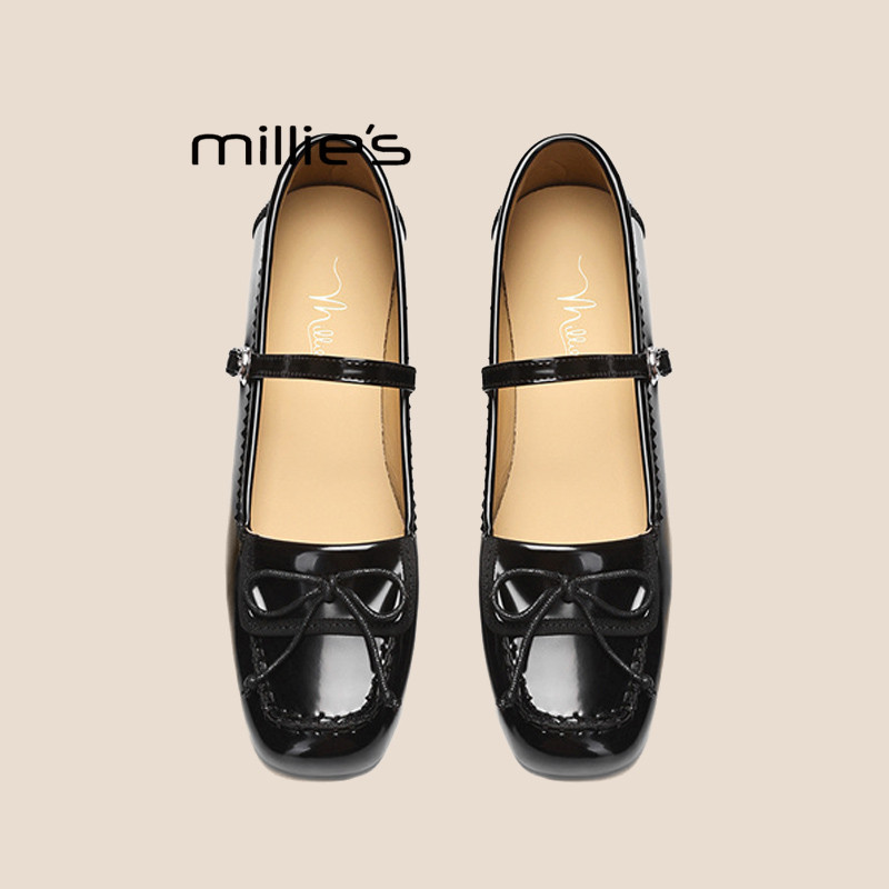 MILLIE'S/妙丽女鞋浅口蝴蝶结玛丽珍鞋2026春季新款法式平底单鞋,女鞋,玛丽珍鞋,淘宝优惠券,粉丝福利购,淘宝优惠卷