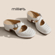 女夏季 妙丽复古风编织镂空包头拖鞋 新款 浅口穆勒鞋 MILLIE 单鞋