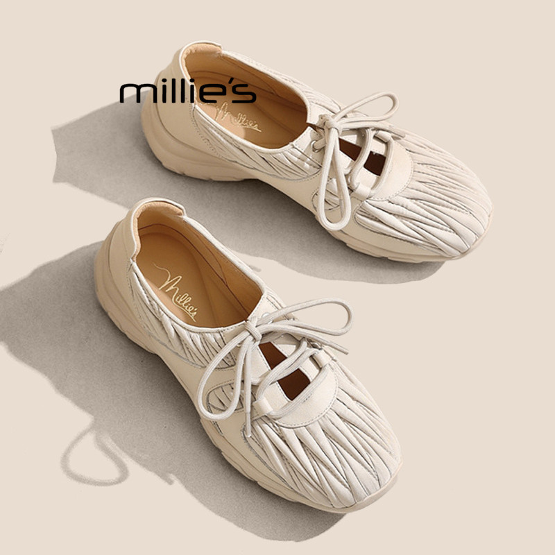 MILLIE'S/妙丽2026夏季新款凉鞋女平底舒适百搭轻便休闲单鞋P