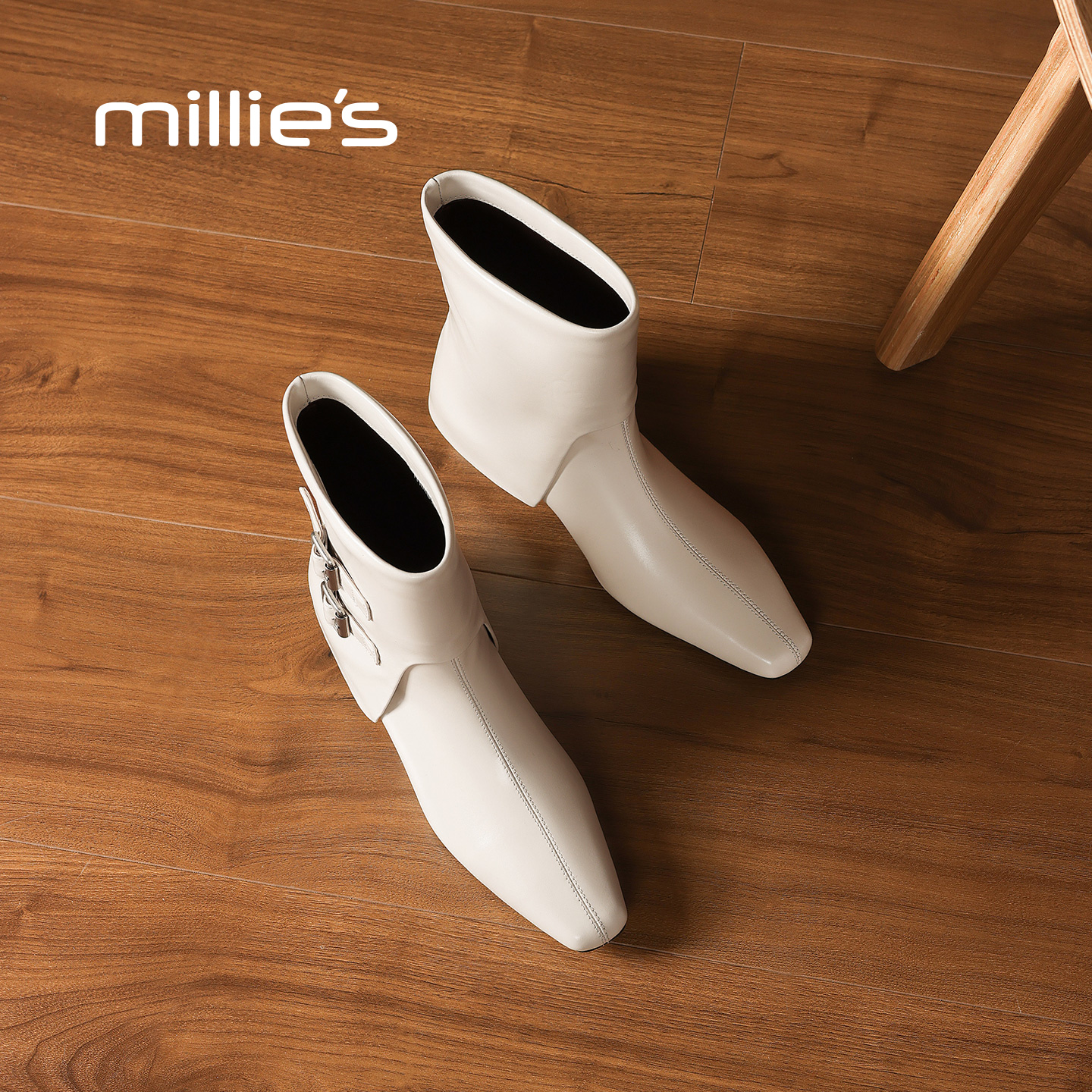 MILLIE'S/妙丽复古小众尖头短靴