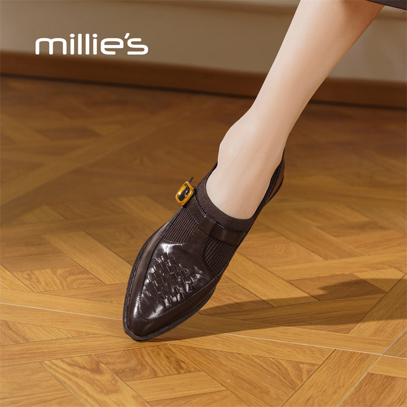 MILLIE'S/妙丽经典复古款老钱风鞋女鞋2026秋新款软底防滑乐福鞋P