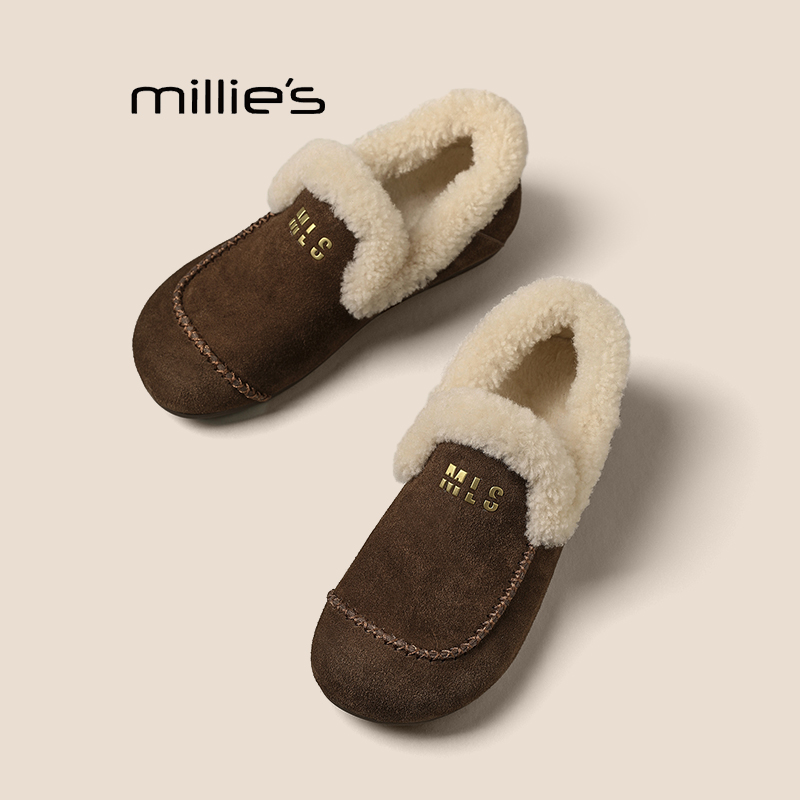 MILLIE'S妙丽真皮平底鞋女巨好看