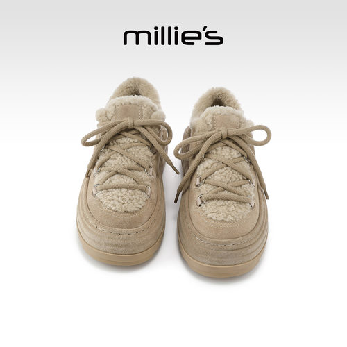 MILLIE'S/妙丽真皮厚底休闲鞋