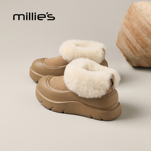 MILLIE'S/妙丽翻边毛绒雪地靴