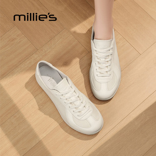 百搭休闲风运动鞋 妙丽真皮德训鞋 休闲小白鞋 女2025新款 MILLIE