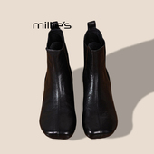 妙丽2026秋季 款 MILLIE 法式 复古女时髦内增高切尔西短靴踝靴子Z