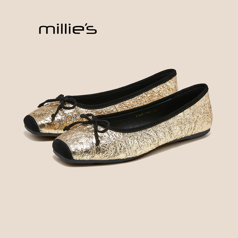 巨好看妙丽平底杏头轻奢玛丽珍鞋