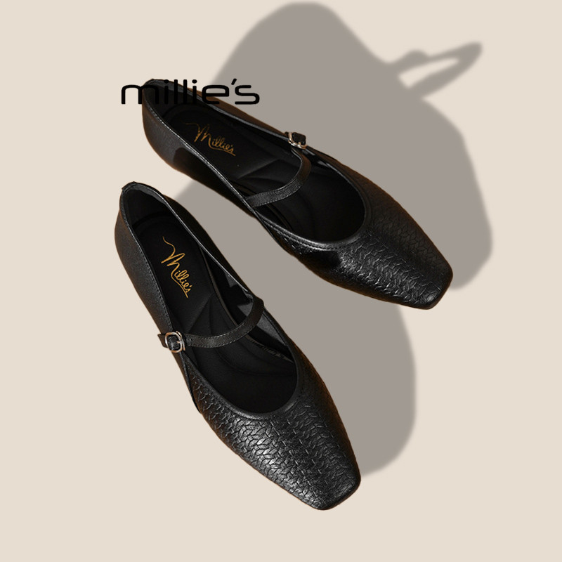 MILLIE'S/妙丽一字带凉鞋女2025夏季新款仙女风绝美法式浅口单鞋,女鞋,婚鞋,淘宝优惠券,粉丝福利购,淘宝优惠卷