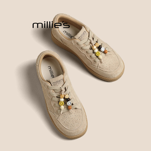 MILLIE'S/妙丽真皮德训鞋女