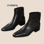 妙丽秋冬新款 法式 MILLIE 小香风短靴复古时尚 切尔西靴短靴