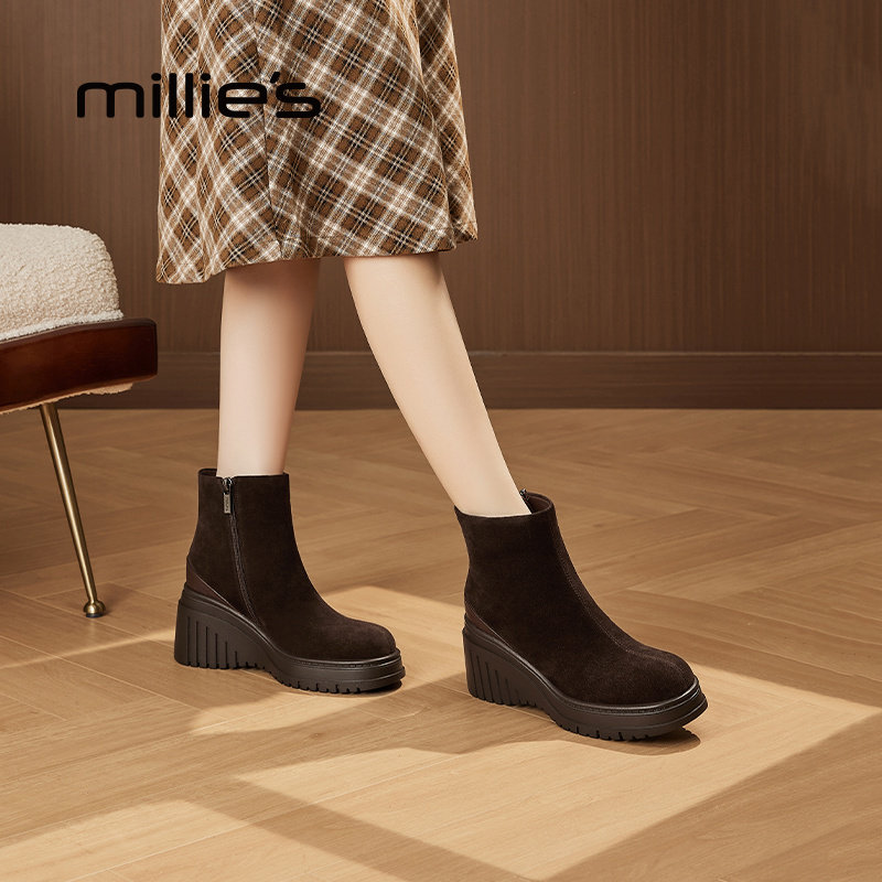 MILLIE'S/妙丽坡跟鞋保暖短靴