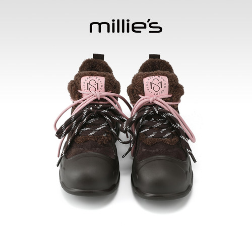 MILLIE'S/妙丽真皮厚底老爹鞋