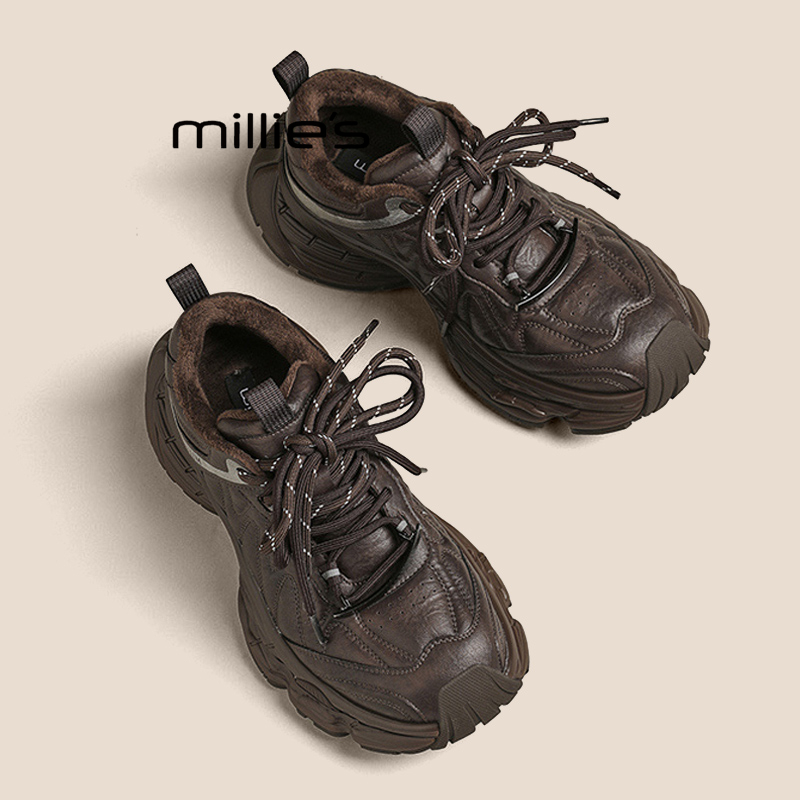 MILLIE'S/妙丽增高厚底老爹鞋