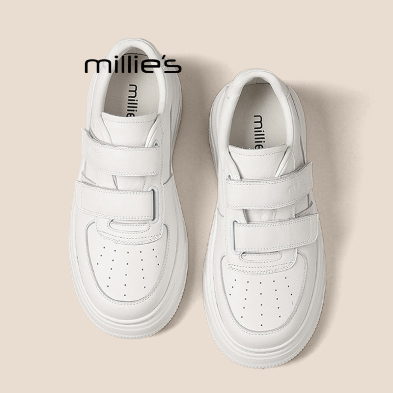 MILLIE'S/妙丽厚底小白鞋女2026新春款时尚小个子板鞋休闲运动鞋P