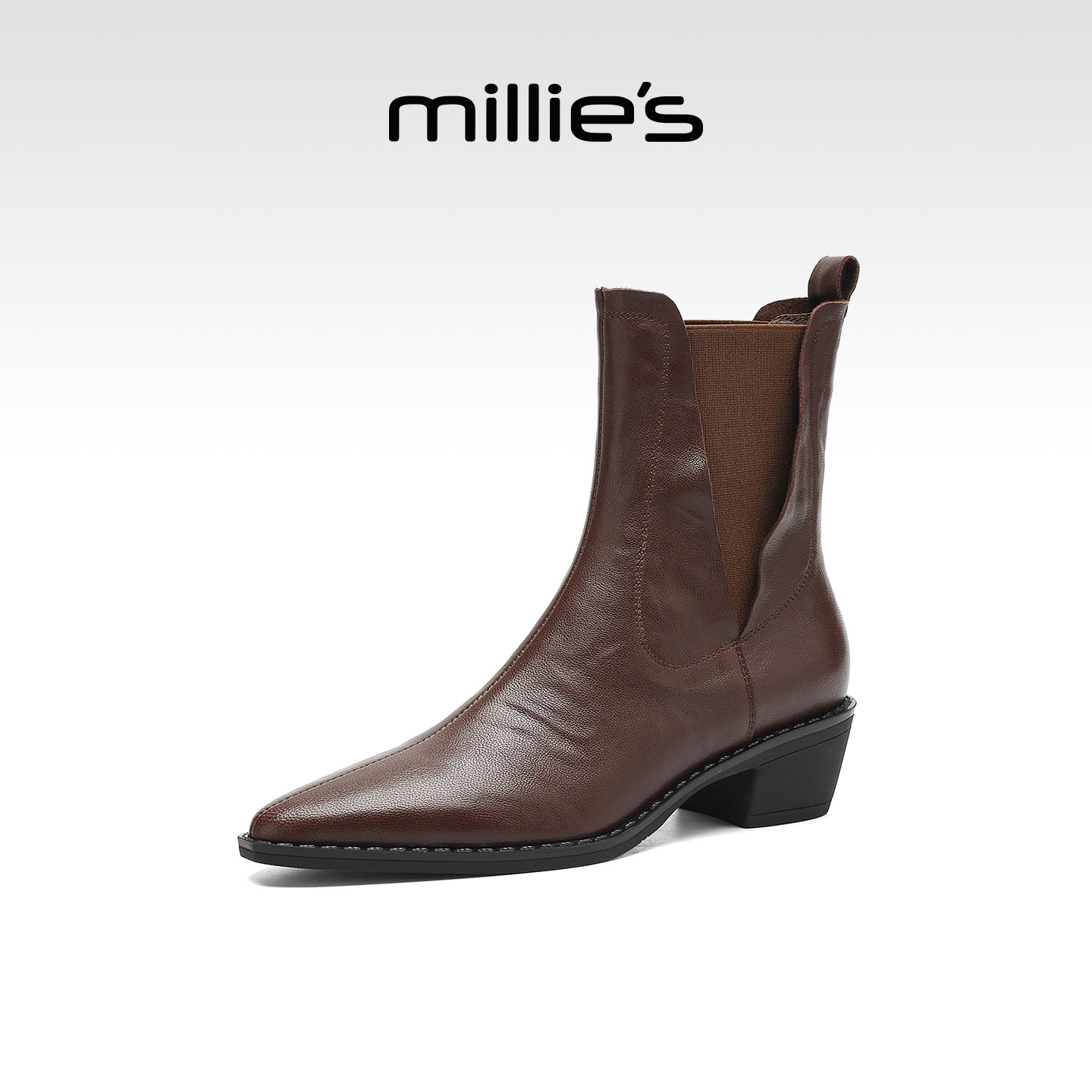 MILLIE'S/妙丽2026秋冬新款英伦风短筒靴百搭复古女款马丁靴Z