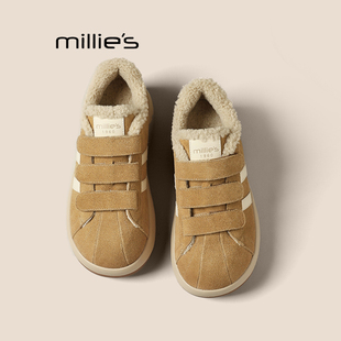 百搭休闲舒适ins潮鞋 妙丽洋气磨砂皮加绒毛毛口面包鞋 MILLIE